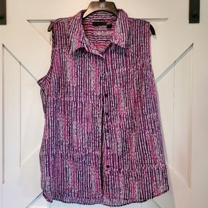 Womens button down sleeveless top